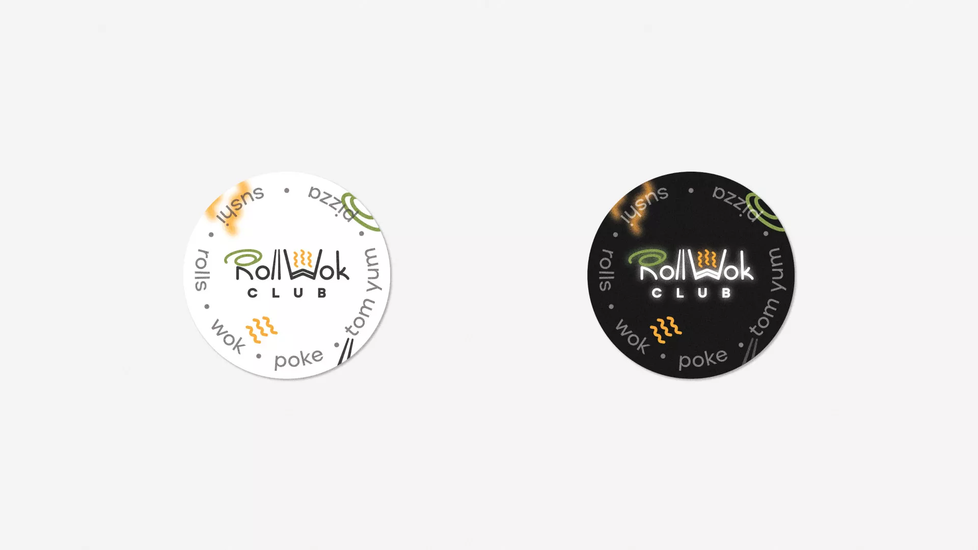 Разработка наклеек для суши-бара «Roll Wok Club» в Ялуторовске